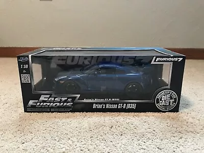 Jada Fast & Furious Brian's 2009 Nissan Skyline Gt-r R35 Blue 1:18 Diecast  #35 • $39.99