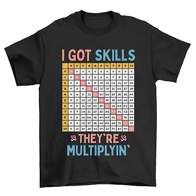 Kids Maths T-Shirt Girls Boys I Got Skills Theyre Multiplyin School Number Day • £7.49