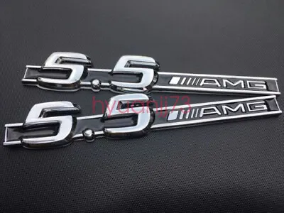 2× Mercedes Benz 5.5 Amg Badge Side Wing Cl55 S55 Ml55 Sl55 Cls Slk55 Cls55 C55 • $14.71