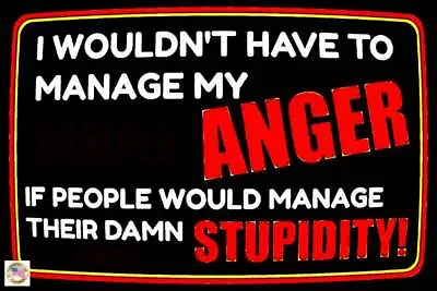 Anger Management! Made In Usa Metal Sign 8x12 Funny Man Cave Bar Office Business • $14.99