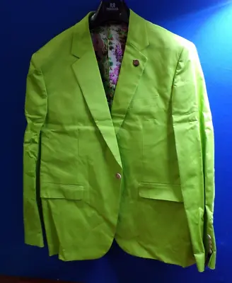 Perruzo 1720 Apple Green Cotton-Stretch Slim Fit Fashion Blazer - Men's:  M • $49.99