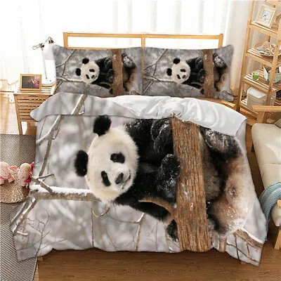 Panda Animals Duvet Cover Bedding Set With Pillowcase Single Double King Size UK • £26.99