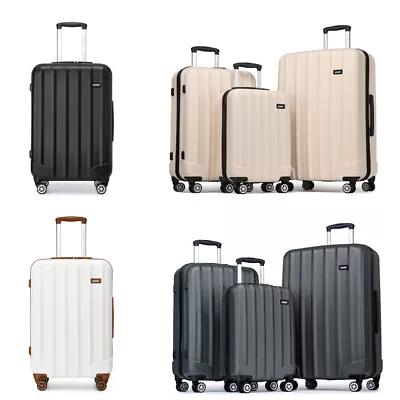20/24/28Inch ABS Hard Shell Suitcase 4 Wheels Carry On Cabin Luggage Travel Case • £25.99