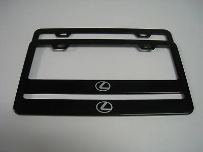 2 Brand New  LexusLOGO  BLACK Metal License Plate Frame Front&Rear • $23.53