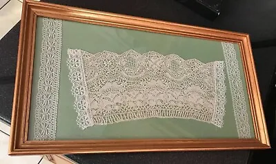 Antique Vintage Victorian Handmade Maltese Framed Tatting Lace Cuff • $31.58