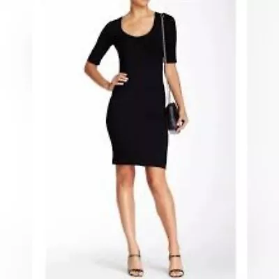 DVF Diane Von Furstenberg Raquel Scoop Neck Black Dress Petite • £77.14