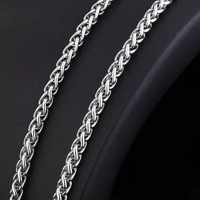 $10.55 • Buy Au New Basic Punk Wheat Chain Stainless Steel Single Link Necklace For Men Women
