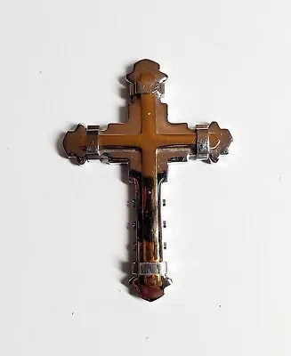 Two Tone Metal Handheld Pocket Cross Crucifix Holy Religious Christ Stainless  • $15.98