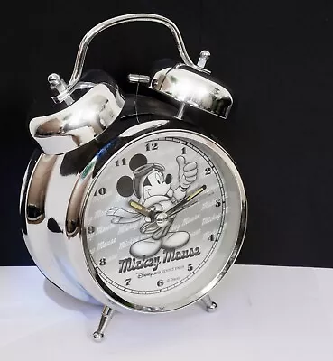 Disneyland Resort Paris Mickey Mouse Retro Aviator Chrome Alarm Clock. • £14.99