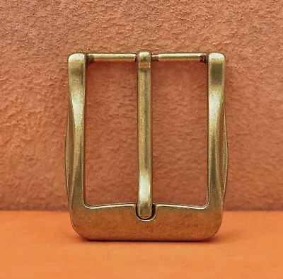 40mm Cool Retro Antique Brass Casual Men Single Pin Prong Leather Belt Buckle • $8.52