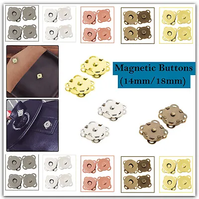 £2.79 • Buy 14mm/18mm MAGNETIC SNAP CLASP BUTTONS For Clothing Leather Craft Handbags Purses