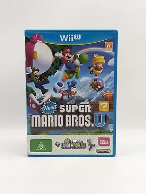 New Super Mario Bros. U + Luigi U Nintendo Wii U Game PAL AUS Mint Disc • $34.95