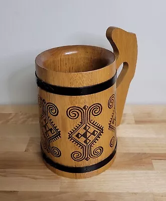 Vintage Soviet Wooden Beer Vodka Stein Mug Tankard Ussr Hand Made 1960 Russia • $26.95