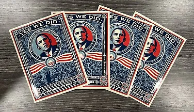 4 OBEY Shepard Fairy Obama “Yes We Did” 4.5” X 6” Vinyl Screen Printed Stickers • $9.99