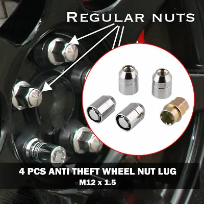 4Pcs Wheel Nut Lug Anti Theft Security Lock M12x1.5 Universal Alloy Steel • $20.53
