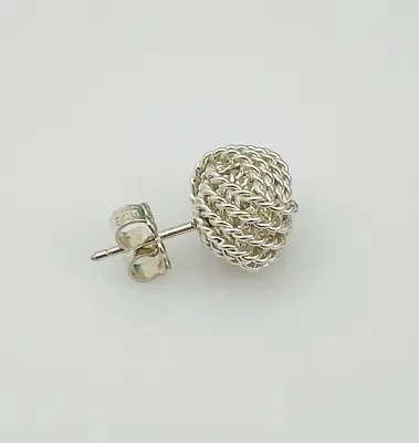 $109 • Buy 1 SINGLE Tiffany Silver Somerset Knot Weave Stud Earring Replacement Lost