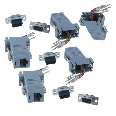 £6.95 • Buy 5pcs DB9 9 Pin RS232 Serial Port Female To RJ45 Female Network Adapter 8P8C