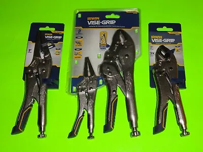 (4) IRWIN VISE-GRIP 7  + 10  Curved Locking & 6  + 9  Long Nose Linesman Pliers • $79.95