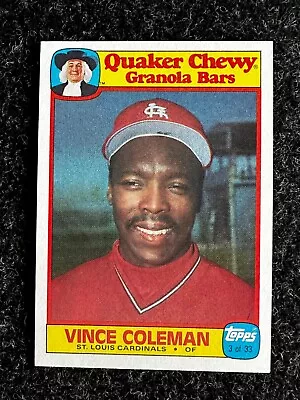 1986 Quaker Oats #3 Vince Coleman RC NM+ • $1.11