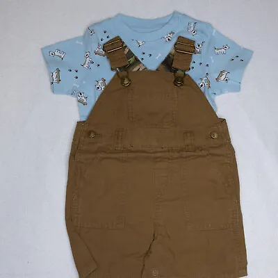 NWT Gymboree Boys Bodysuit Overalls Blue Puppies Camouflage Size 6-12-18 Months • $24.99