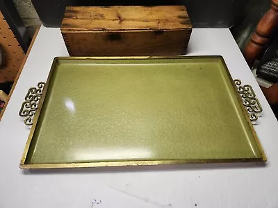 Vintage Mid Century Modern Enamel Serving Tray W Small Trays Kyes California • $9.95