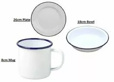 Falcon Enamelware - Three Piece Camping Set - Bowl Dish And Mug • £15.25