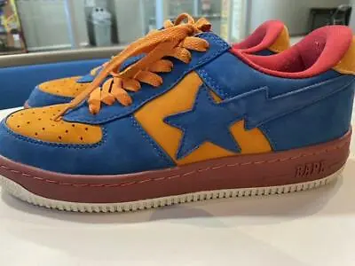 A BATHING APE Bapesta Sneaker Shoes Low Orange/Blue/Red US10 Used From Japan • $710.56