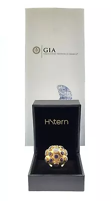 H.STERN 1.30ct Round Diamond + Amethyst 18K Yellow Gold Jumbo Sputnik Ring GIA • $7999.99