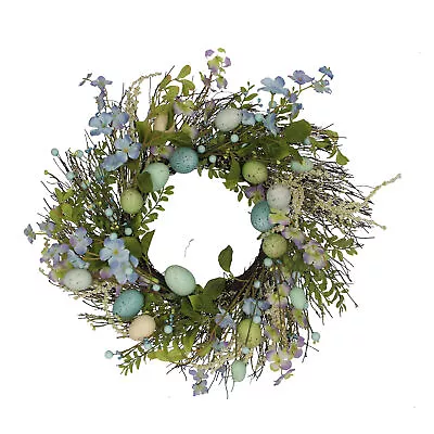 Gisela Graham Faux Pastel Easter Egg Twig Wreath - Easter Egg Wreath - Hanging • £31.99