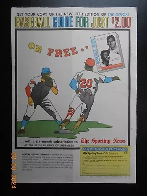 1970 MLB Baseball Guide Vintage Print Poster AD Harmon Killebrew Willie McCovey • $19.99