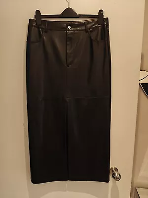 Faux Black Leather Skirt Size 14 (Rita Ora) • $16.17