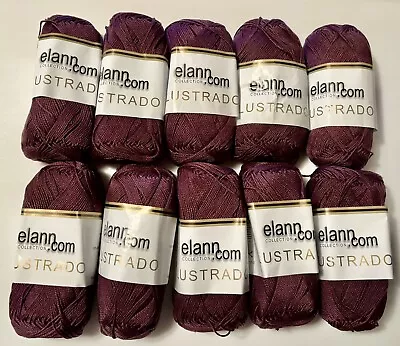 Elann Lustrado Yarn. Brazil. Lot Of 10 Skeins 185 Yds Ea. 100% Gassed Cotton. • $50