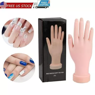 Nail Art Training Hand Movable Flexible Fake Hand Manicure Practice Nail Tips • $11.79