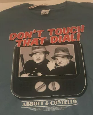 ABBOTT & COSTELLO Fun T.V. Design T-Shirt Size L Color Slate • $22.99