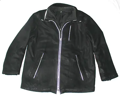Vtg LAMATTA Suede Jacket Reflective Men's XL X-LARGE Black Removeable Vest Liner • $199.99
