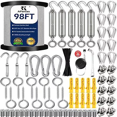 1/8  Wire Ropeturnbuckles For Cables Wire 304 Stainless Steel Cablem5 Turnbuckle • $44.40