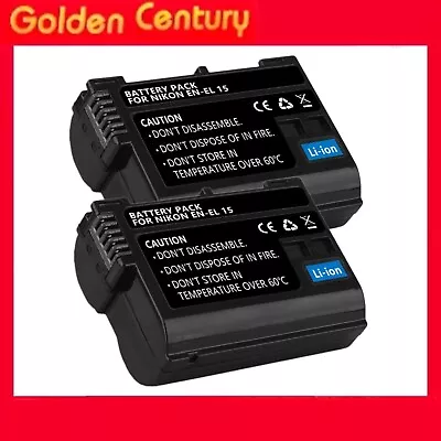 *2023* X2 EN-EL15 ENEL15 Camra Battery For Nikon D500 D600 D610 D750 D7000 D7100 • $58.95