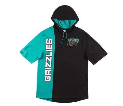 Mitchell And Ness Vancouver Grizzlies Short-Sleeved Split Hoody Black Turquoise • $66.92