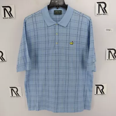 Mens Masters Collection Augusta Nationals Golf Polo Shirt Size XL Blue Plaids • $20.83