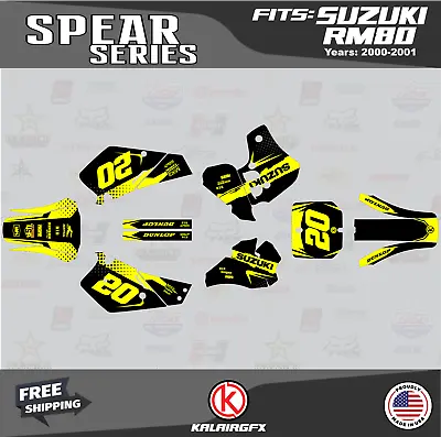 Graphics Decal Kit For Suzuki RM80 (2000-2001) RM80 Spear Series - Yellow Shift • $54.99