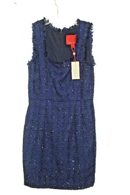 NWT Z Spoke Zac Posen NAVY Blue Tweed SHIMMER SPARKLE DRESS Size 6 $225 PARTY • $45.99