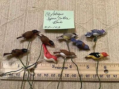 24-103🌟Vintage 1940s Millinery Hat Spun Cotton Tiny Backyard BIRDS (9) Lot • $20.15