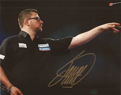 DARTS: JAMES WADE 'THE MACHINE' SIGNED 10x8 ACTION PHOTO+COA **PROOF** • £14.99