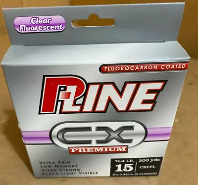 P-Line CX Premium Fluorocarbon Fishing Line  300 Yards - Clear Fluorescent - 15 • $14.05