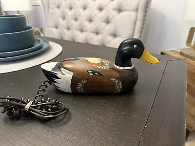 Vintage 1975 TeleMania Hand Carved Solid Maple Mallard Duck Telephone • $120