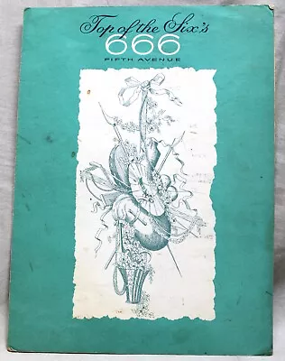 TOP OF THE SIX'S 666 5TH AVE NEW YORK RESTAURANT DINING MENU VINTAGE 1960s • $9.99