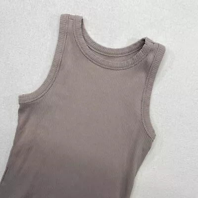 Maurices Tank Top Womens Small Brown Ribbed Super Stretch Crew Neck Soft Texture • $7.19