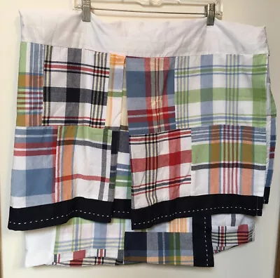 Pottery Barn Baby Kids Madras Plaid Crib Bedskirt Bed Skirt 16  Drop 28 X 52 • $43