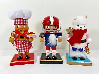 Happy Holidays Small Nutcracker Lot - Football Llama Gingerbread Man - NEW! • $24.95