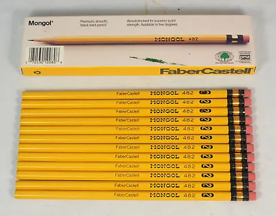 12 NOS Vintage Faber Castell Mongol 482 No. 2 Writing Pencils • $17.99